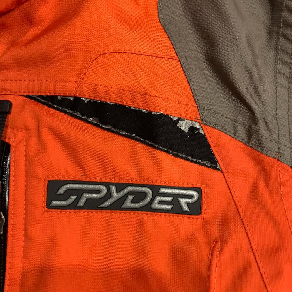 Spyder Ski/Snowboard Jacket LG Waterproof Insulated Orange/Grey - Picture 3 of 7